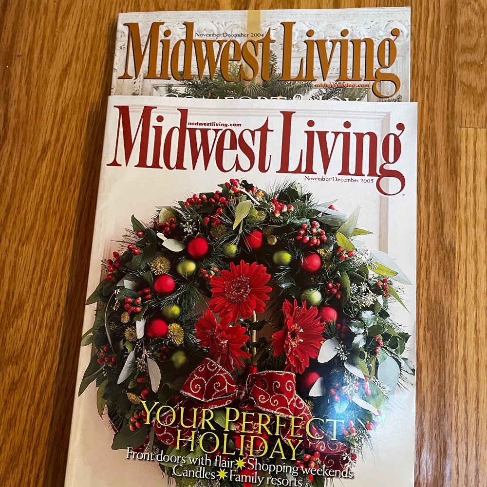 Midwest Living holiday/December magazines 2004,2005